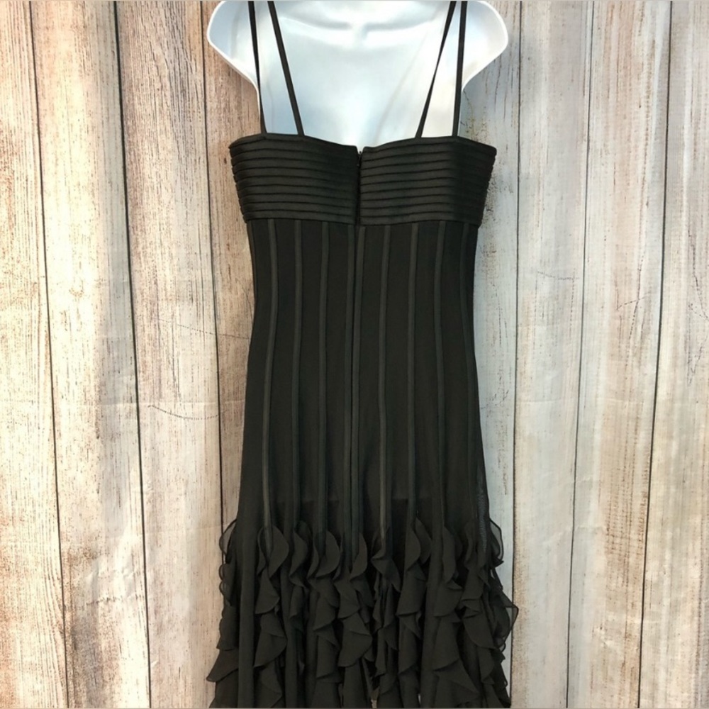 JS Collections Black Ruffled Midi Dress - Picture 2 of 7